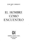Portada de El hombre como encuentro.