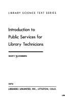 Portada de Introduction to public services for library technicians.