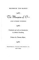 Portada de The Marquise of O--, and other stories.
