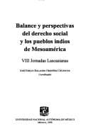 Portada de Balance y perspectivas del derecho social y los pueblos indios de Mesoamérica