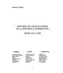 Portada de Historia de las elecciones en la República Dominicana, desde 1913 a 1998