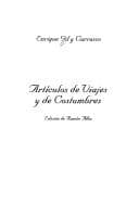 Portada de Artículos de viajes y de costumbres