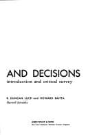 Portada de Games and Decisions