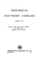 Portada de Historical Southern Families (Volume XVI)