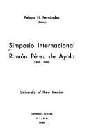 Portada de Simposio Internacional Ramon Perez de Ayala (1880-1980)