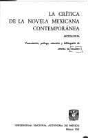 Portada de La Crítica de la novela mexicana contemporánea