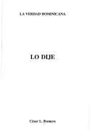 Portada de Lo dije