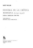 Portada de Historia de La Critica Moderna VI