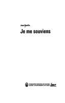 Portada de Je Me Souviens