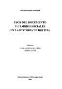 Portada de Usos del documento y cambios la historia de Bolivia