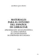 Portada de Materiales para el estudio del español de Gibraltar
