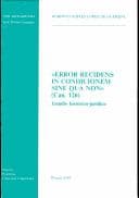 Portada de Error recidens in condicionem sine qua non (Can. 126)