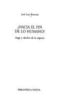 Portada de Hacia el fin de lo humano?