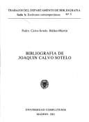 Portada de Bibliografía de Joaquín Calvo Sotelo