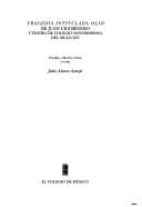 Portada de Tragedia intitulada oçio de Juan Cigorondo y teatro de colegio novohispano del siglo XVI