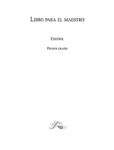 Portada de Libro para el Maestro. Español