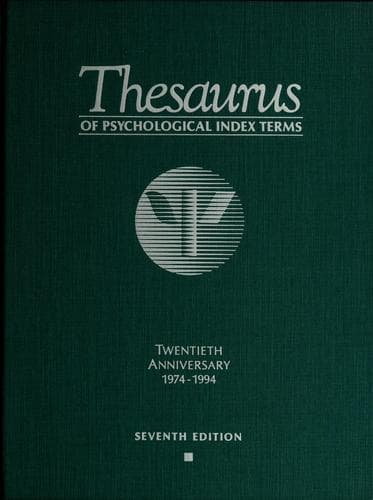 Portada de Thesaurus of psychological index terms