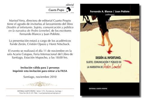 Portada de Desdén al Infortunio. Sujeto, comunicación y público en la obra de Pedro Lemebel