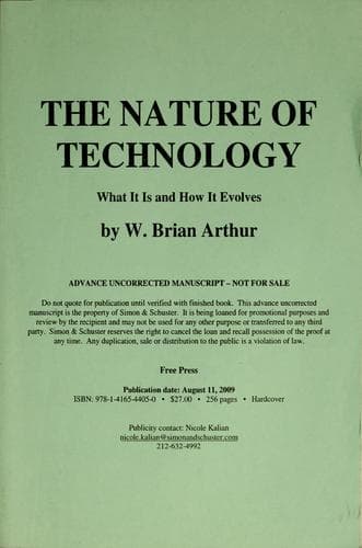 Portada de The nature of technology