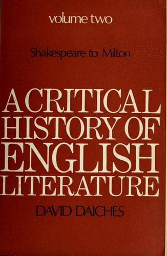 Portada de A critical history of English literature
