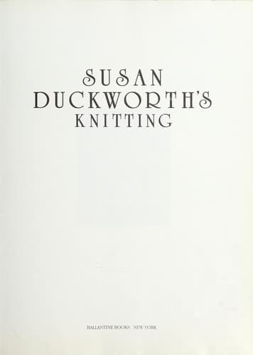 Portada de Susan Duckworth's knitting.