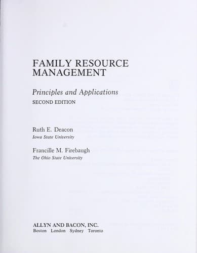 Portada de Family resource management