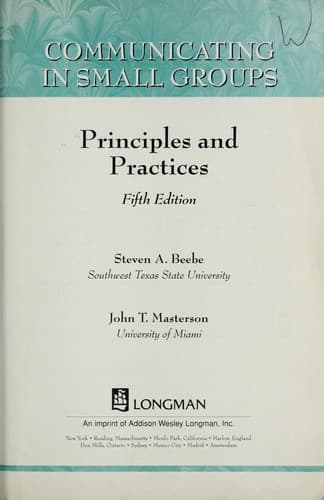 Portada de Communicating in small groups