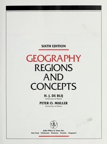 Portada de Geography, regions and concepts