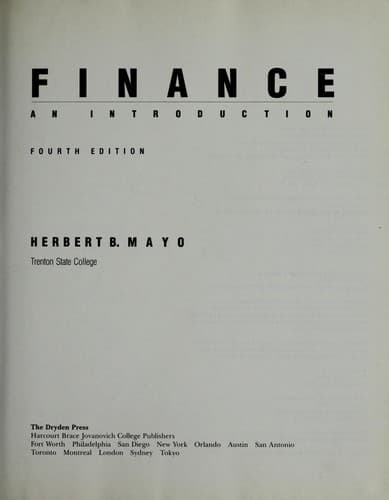 Portada de Finance