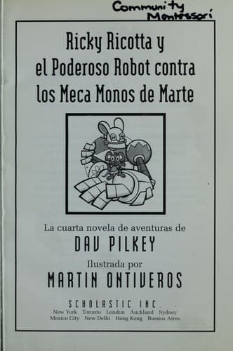 Portada de Ricky Ricotta y el poderoso robot contra los meca-monos de Marte