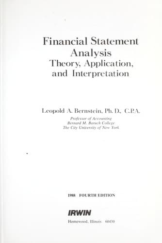 Portada de Financial statement analysis