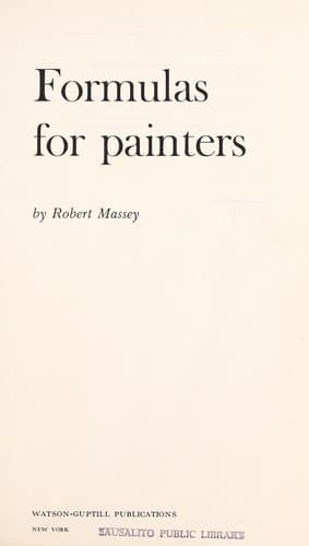 Portada de Formulas for Painters