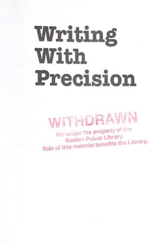 Portada de Writing with precision