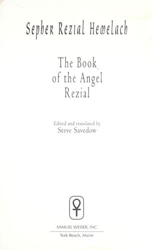 Portada de Sepher Rezial Hemelach