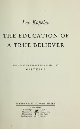 Portada de The education of a true believer