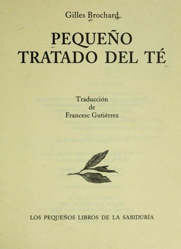 Portada de Pequeño Tratado Del Te