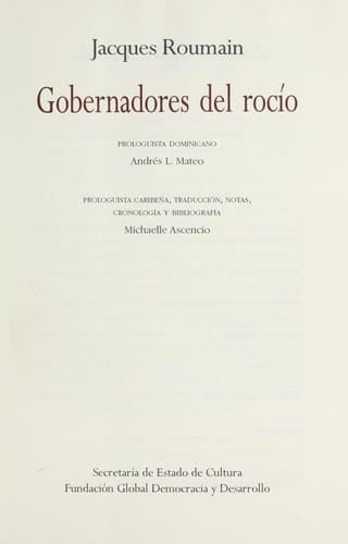 Portada de Gobernadores del roci o