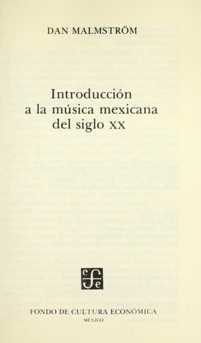 Portada de Introduccio n a la mu sica mexicana del siglo xx