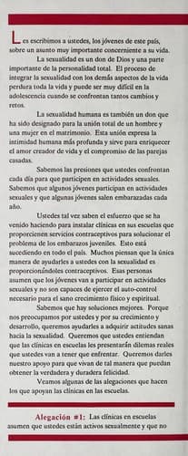 Portada de Declaraci©đn a los j©đvenes sobre cl©Ưnicas en escuelas