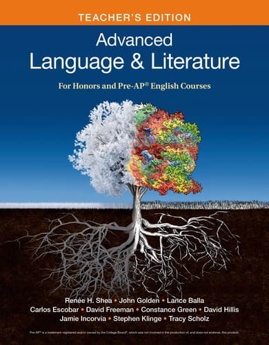 Portada de Advanced Language and Literature for Honors and Pre-AP English Courses - Teachers Edition