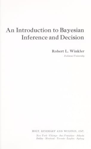 Portada de An introduction to Bayesian inference and decision