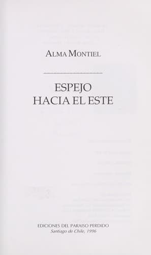 Portada de Espejo hacia el Este