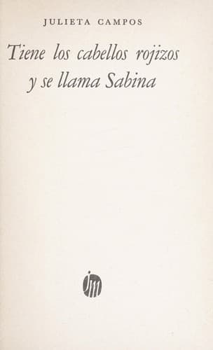 Portada de Tiene los cabellos rojizos y se llama Sabina