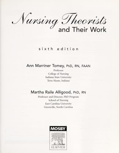 Portada de Nursing theorists and their work