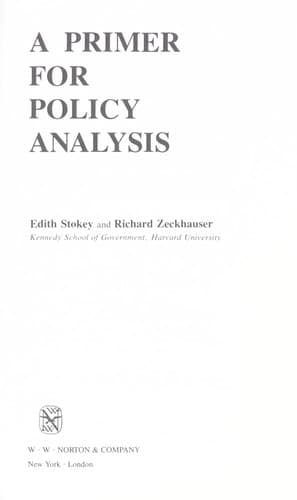 Portada de A primer for policy analysis