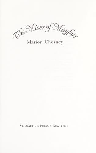 Portada de The Miser of Mayfair