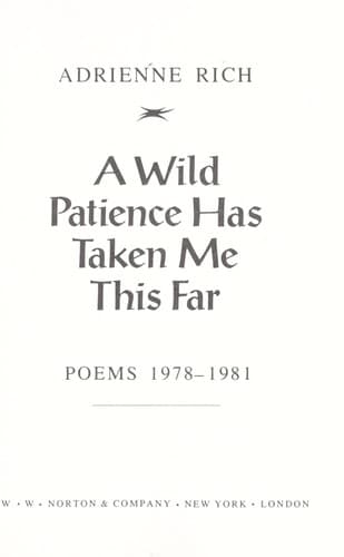 Portada de A wild patience has taken me this far