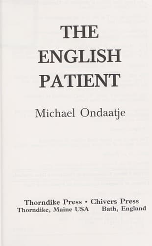 Portada de The English patient