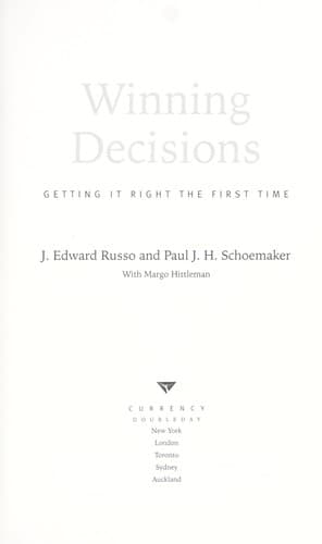 Portada de Winning decisions