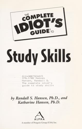 Portada de The complete idiot's guide to study skills